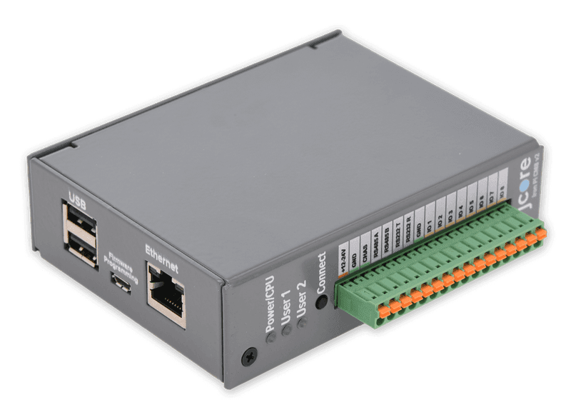 Iron Pi Product Image Product image of iron pi displaying I/O ports.