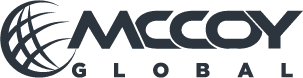 McCoy Global Logo McCoy Global logo with globe to the left of the text.