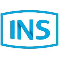 INS Logo Industrial Network Solutions acronym written in blue surrounded by blue box.